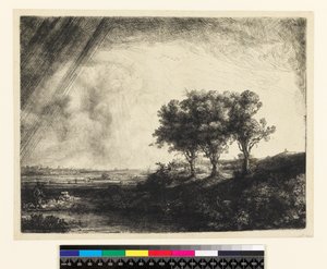 Les trois arbres - Rembrandt van Rijn